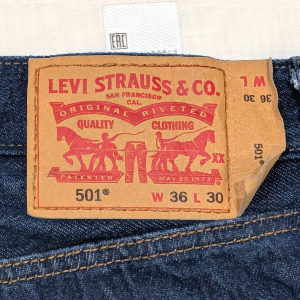 Levi's 501 Original Fit Dark Wash Straight Leg Jeans Men's W36 L30